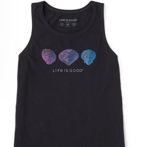 Life Is Good black Seashell crusher lite t-shirt Tank NEW size Large L